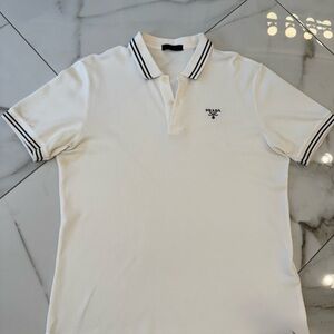Prada Men's Polo Shirt with Black Accents
